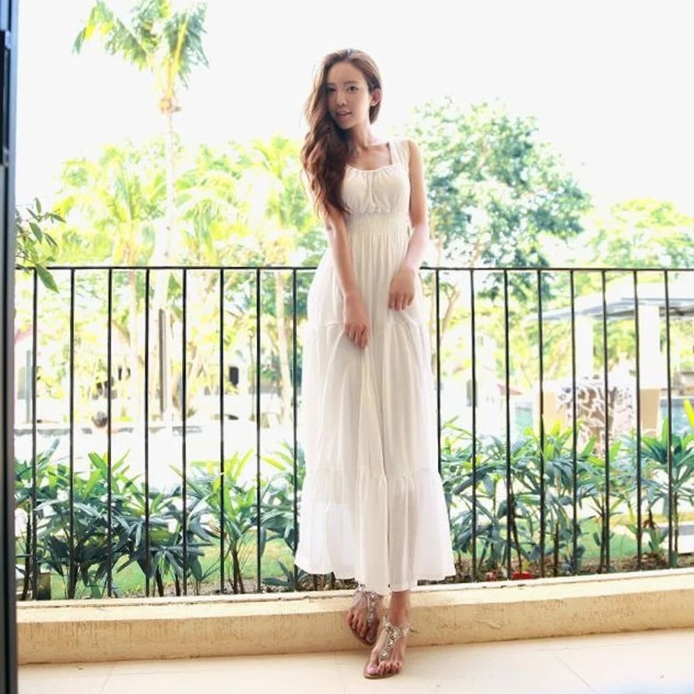 Sling chiffon skirt halter dress fairy 085